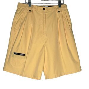 Jamie Sadock High Rise Womens Golf Shorts Size 8 Yellow Pleated‎ Preppy Outdoor
